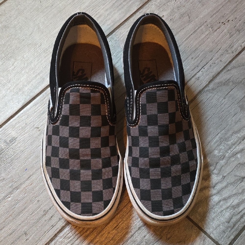 Vans Black and Gray Checkered Classic Slip-On